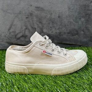 Superga Canvas Sneakers Casual Lace Up Shoes Everyday Wear White Womens 6.5